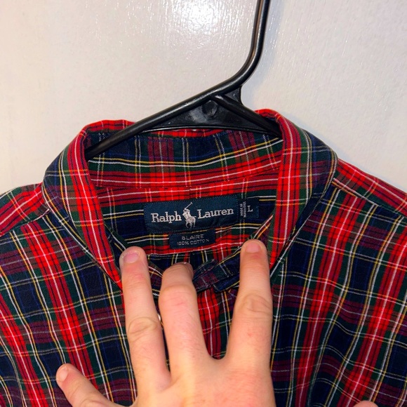 Men’s Ralph Lauren Red, Blue, And Green Large Polo Button Down Dress Shirt - Picture 1 of 3